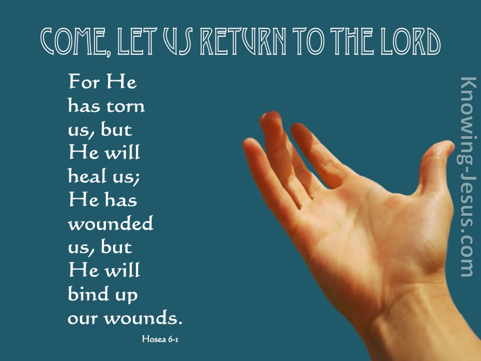 Hosea 6:1 Come, Let Us Return To The Lord (aqua)